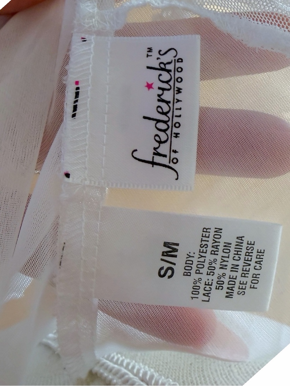 Vintage Fredericks of Hollywood White Sheer Maxi Slip Dress Sequin Lace S/M NWOT - Picture 4 of 6